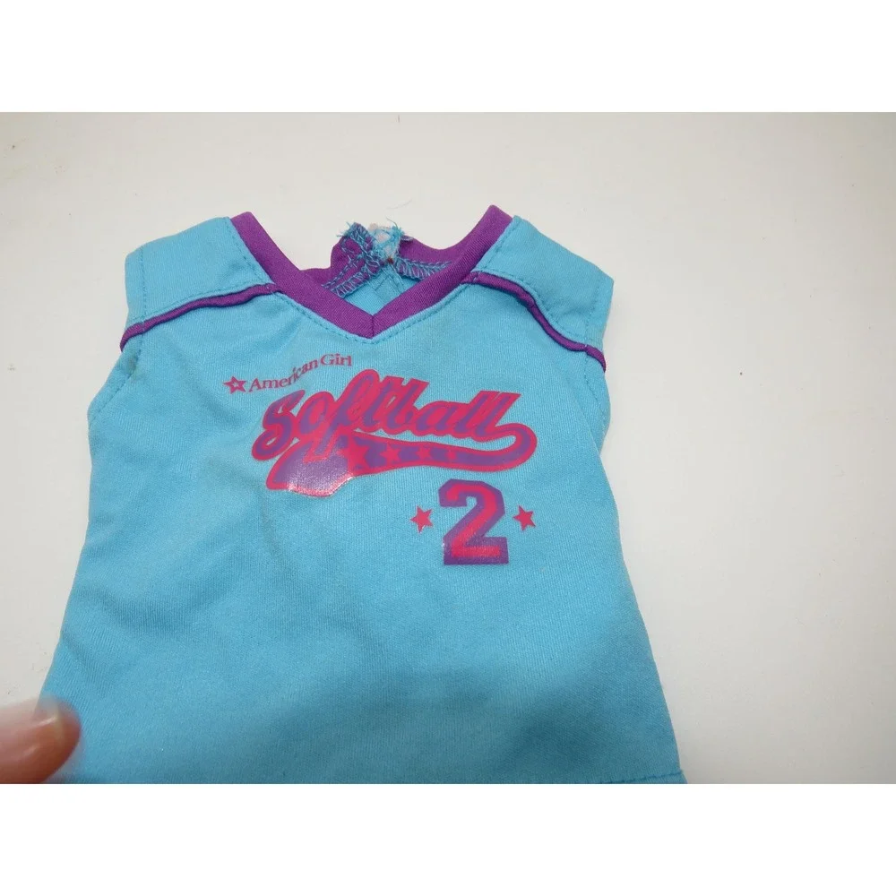 American Girl Doll Softball Set Outfit and Accessories Blue Purple Pink